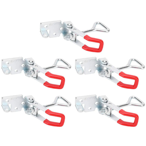 Five Killer Grade Zinc Plated Toggle Clamps featuring quick release lever, ideal for BBQ smoker lids and DIY jigs.