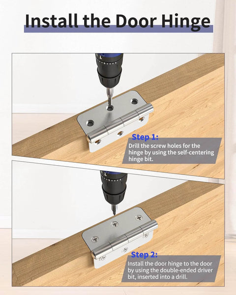 All In One Door Hinge Jig Kit For Quick Mortises Fits Three To Five Inch Hinges And One Quarter Or Five Eighths Inch Door Thickness Router Template tutorial showing installation on wooden door