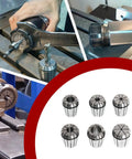 ER32 Spring Collet Set Six Piece One Eighth To Three Quarters Inch Range For CNC Milling Lathe tooling and work holding shown