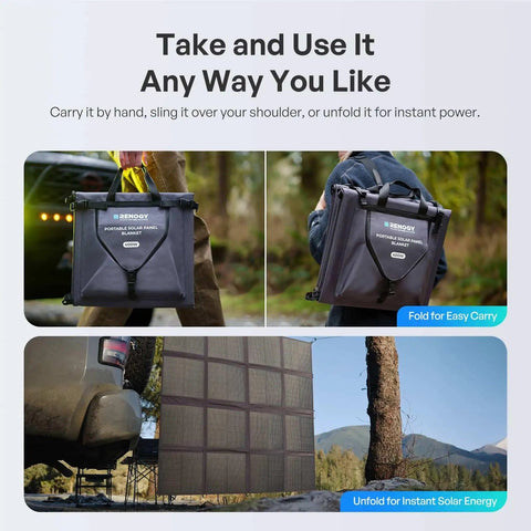 200W Portable Solar Blanket With Eight Fold Design Ultra Lightweight Power Charger For Camping RV Boat Or Truck