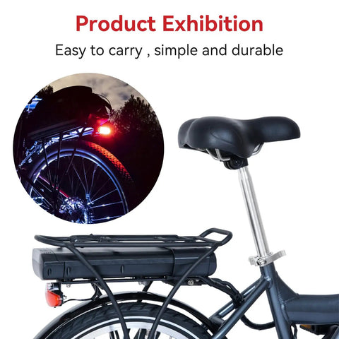 LED Bike Tail Light For Electric Bikes 6V 60V Waterproof Rear Light With 180 Degree Wide Beam on seat post during night ride