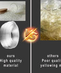 AOPANDA clear PU pneumatic tubing 9/16 inch air hose; left shows a coiled tube, right shows yellowed lower-quality tubing.