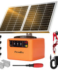 30 Miles Solar Electric Fence Charger For Livestock With Adjustable 6KV To 12KV Output, 1.5 Joule Pulse, tools, and accessories
