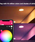 White And Color Ambiance 4 Inch Smart Retrofit Recessed Downlight With Bluetooth and Zigbee Control in two color modes