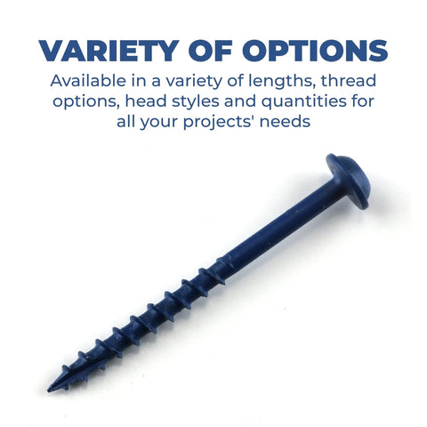 Blue-Kote Pocket Hole Screws 2 Inch Coarse Thread Maxi-Loc Head Outdoor Weather Resistant 250 Count.