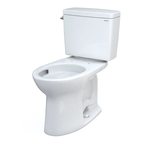 Top Shelf Two Piece Elongated Toilet Featuring Universal Height And 1.6 GPF Tornado Flush System For Hassle Free Grime Control And Reliable Everyday Bathroom Comfort In Crisp White