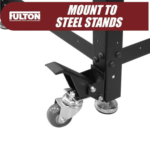 Legit Heavy Duty Retractable Caster Kit For Workbenches And Workshop Tables With Durable Urethane Wheels and locking mechanism.