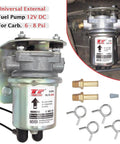 12V Electric Fuel Pump Replacement with 6-8 Psi output universal rotary vane design preassembled metal bracket for automotive