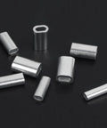 600 Piece Aluminum Fishing Crimp Sleeves Kit With 1mm To 2mm Sizes For Quick Rigging And Leader Tackle Gear displayed on black surface