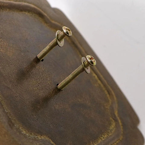 Solid Copper Cabinet Handle Square Pull for Wardrobe and Doors with bronze finish and mounting screws, minimalist style