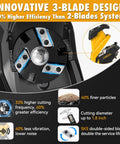 Upgraded 3-Blade Electric Wood Chipper With 15 Amp Motor Cuts Branches Up To 1.8 Inches Includes 3 Extra Blades For Fast Shredding