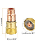 Gas Lens Collet Body 17GL116 One Sixteenth Inch TIG Welding Torch Consumables Kit copper, side view with dimensions