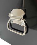 Close-up of handle on Beefy Two Drawer Portable Metal Tool Chest Cabinet With Ball Bearing Drawer Slides And 26 Inch Steel Storage Box Organizer