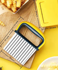 YGDZ stainless steel wavy crinkle cutter with yellow and black handle, two-pack.