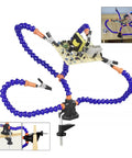 Third Hand Soldering Stand With Adjustable Metal Gooseneck Arms, PCB Holder Vise Table Clamp for Soldering and Circuit Board Repair