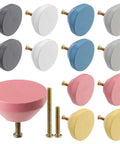 Set of 12 cone-shaped colorful wood cabinet knobs 1.5 inch diameter