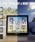 Pro Grade WiFi Weather Station with Indoor Outdoor Temperature and Humidity Monitor, 10 Inch Digital Color Display shown indoors.