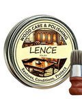 Natural Wood Polish And Scratch Repair Balm No Sweat Quick Fix Furniture Wax Erases Water Rings with brush for wood care.