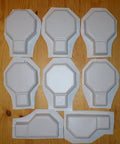 7 Key Hole Concrete Molds For 9x6x2.5 Inch Driveway And Patio Pavers DIY Friendly White ABS Rubberized Tool Reusable