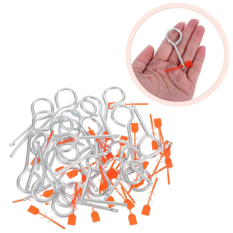 Secure Your Fire Safety Game With 30 Pack High Grade Lock Pin Replacement Seals; metal tie seals for fire extinguisher locks.