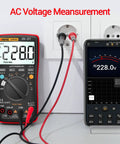 Bluetooth Digital Multimeter With Auto Range TRMS 6000 Counts measuring AC voltage with smartphone connectivity