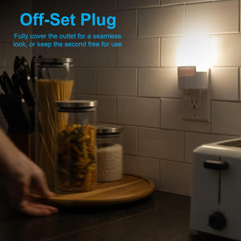 LED Motion Activated Night Light Plug In Wall 40 Lumens Soft White UL Certified Energy Efficient No Fuss Nightlight For Bedroom