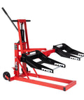 Heavy Duty 750Lb Capacity Hydraulic Riding Lift Jack For Tractors AtVs And Zero Turn Lawn Mowers Adjustable height with safety lock.