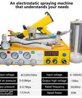 Digital Display Electrostatic Powder Spray Kit Featuring Foot Switch Gun And Adjustable Voltage For Automotive Primer And Paint setup view.