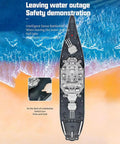 Remote Control Warship Battle Boat For Lakes And Rivers, 1:390 Scale RC Military Battleship hull view over water and sand