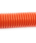 One And A Quarter Inch Direct Burial Hdpe Conduit One Hundred Feet Long With A Heavy Duty Pull String close-up view of the corrugated pipe.