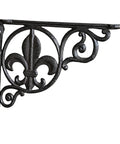 Heavy Duty Decorative Shelf Bracket For Wall Mounts with fleur-de-lis design, ultra durable metal, perfect for living rooms, cafes, bars, kitchens.
