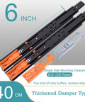16 Inch Soft Close Drawer Slides With 100Lb Capacity, orange and grey buffers, heavy duty, full extension ball bearing slides