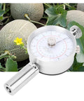 Real Deal Fruit Hardness Tester Penetrometer For Big League Orchards With Dual Probe Setup measuring melon firmness.