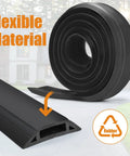 Heavy Duty PVC Floor Cord Cover For Wires And Cables on outdoor surface, flexible material, close-up of internal structure