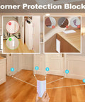 Thickened White Self Adhesive Rubber Corner Protectors Set Of 4 Cushioned Guard Strips for baseboards and corners in home.