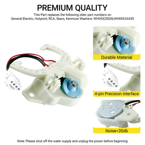 Washer Shift Actuator and Washing Machine Clutch Replacement Kit for GE GTW335ASN2WW GTW465ASN2WW GTW500ASN1WS GTW540ASP1WS Keeps Your Washer Shifting Smooth with Durable Parts Easy Install Long Lasting Performance and Cost Effective Fix, 4-pin connector
