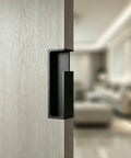 Pocket Door Handle One Piece Aluminum Recessed Sliding Door Pull Matte Black Flush Hardware for 1-3/8 Inch Doors