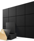 Straight Up Heavy Density Peel And Stick Soundproof Wall Panels 12 Inch Square Acoustic Foam Tiles in sleek black finish.