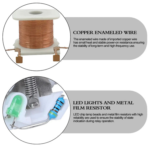 Copper enameled wire and LED with metal film resistor details