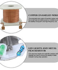 Copper wire and LED components of Heavy Duty 24V DC Relay With 14 Pin Socket Base And LED Indicator 5 Amp Coil 4PDT 4NO 4NC