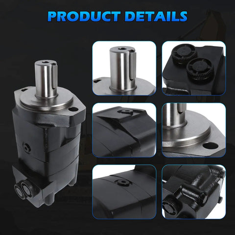 Direct Drop-In Hydraulic Motor for Eaton Char-Lynn 2000 Series, close-up of 2 bolt flange mount and cast iron body
