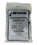 Pack of 25 Goof Plug Drip Irrigation Repair Accessory, sealed, labeled NETAFIM, for garden water lines.