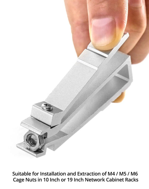 No Sweat Cage Nut Installer And Extractor For 19 And 10 Inch Server Racks heavy duty aluminum tool for M4 M5 M6 nuts.