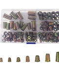 Heavy Duty Zinc Alloy T Nut Insert Kit For Woodworking And T Slot Track Applications, 120 Pcs Lock Nut Set in case