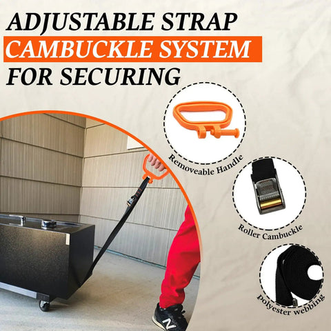 Handle And Haul Two Handle Moving Straps With Cam Buckle Adjustable System for lifting heavy object outdoors, cam buckle details