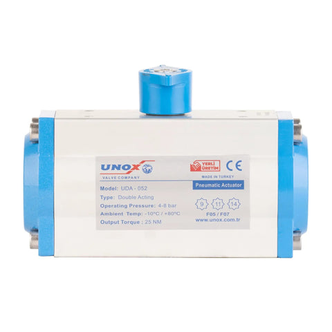 Straight Fire Double Acting Pneumatic Actuator With Precision Control Air Cylinder For Aluminum Valve Damper No Sweat Install And Smooth 90 Or 120 Degree Rotation Built Tough For High Octane Workshop Life, front view with model details.