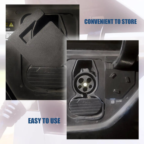 Sleek Charging Indicator Light Hide Cover For Hyundai Ioniq 5 And 5N Ccs1 Adapters in storage position, easy to use design.