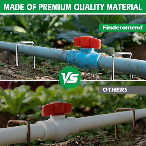 Comparison of galvanized steel 100 Pack Landscape Staples And 100 Pack Gaskets 12 Inch 11 Gauge with pipe support