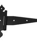 Set Of 12 Heavy Duty 8 Inch T Hinges For Shed Doors And Barn Gates Black Powder Coated Steel With Mounting Screws detailed view of hinge