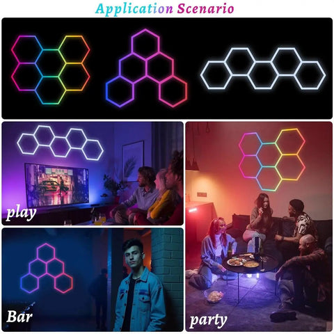 Application scenarios of Hexagon LED Garage Light With Remote Control RGB Color Changing Panel Ceiling Light Waterproof